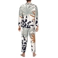 thumbnail image 5 of Bingfone Men'S Pajama Set 2 Piece Loungewear Pjs, Long Sleeve With Pajama Pants-Tropical Leaves, 5 of 9