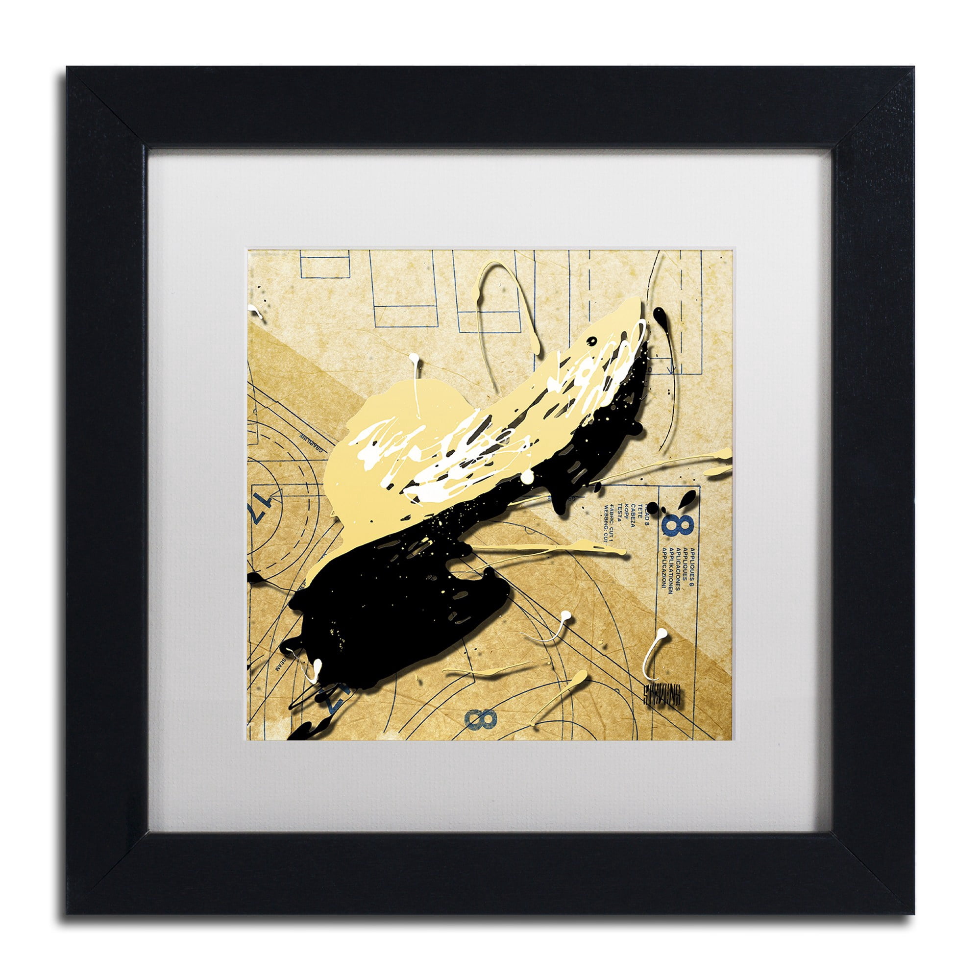 Trademark Fine Art "Beige Floppy" Canvas Art by Roderick Stevens, White Matte, Black Frame