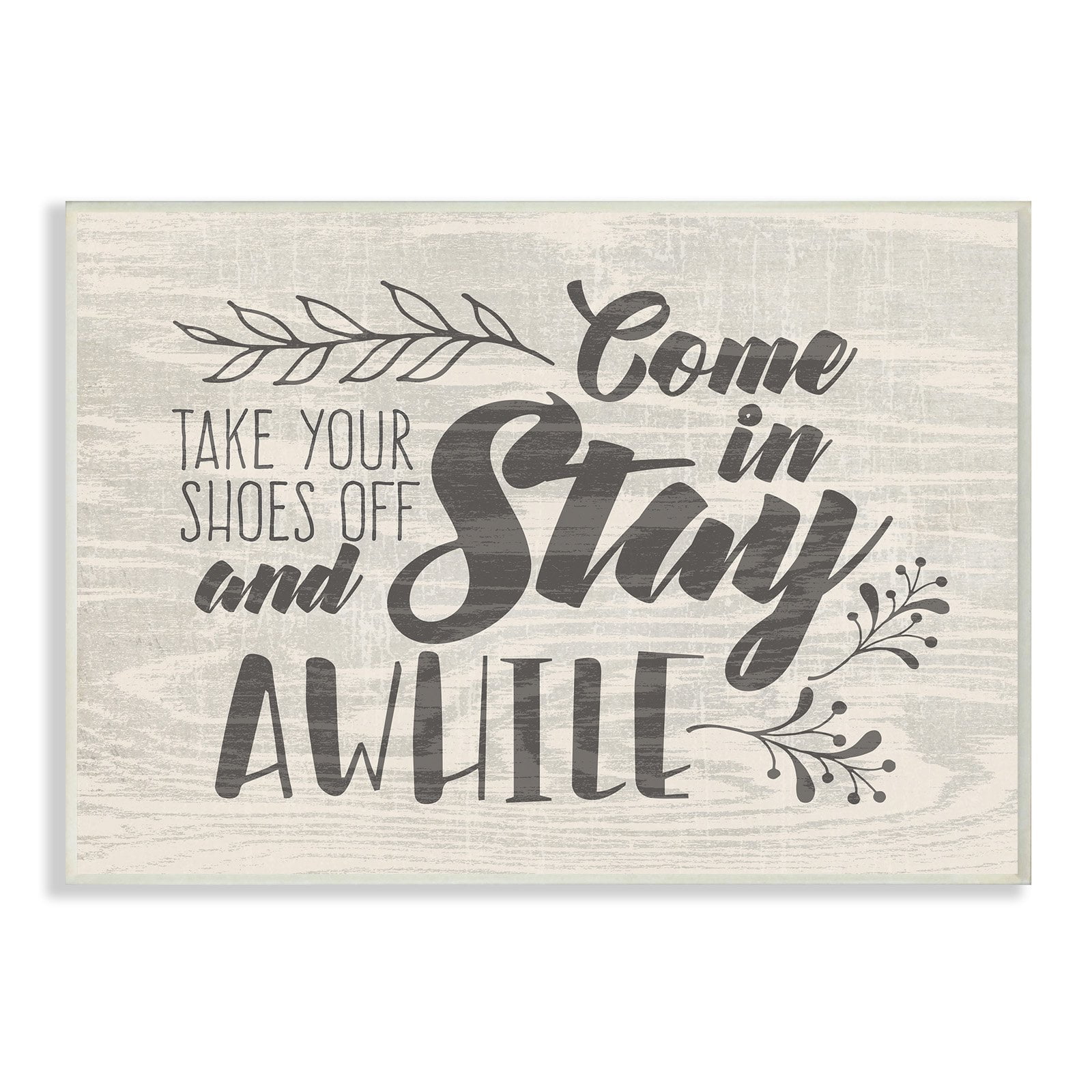 The Stupell Home Decor Collection Come In Stay Awhile Take Your Shoes Off XXL Stretched Canvas Wall Art, 30 x 1.5 x 40