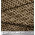 thumbnail image 3 of Soimoi Brown Cotton Cambric Fabric Spiral & Stripe Geometric Fabric Prints By Yard 42 Inch Wide, 3 of 3