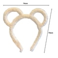 thumbnail image 6 of Opvise Women Winter Thick Plush Headband Round Bear Ears Makeup Hair Hoop Elastic Candy Color Headgear Hair Accessories Khaki, 6 of 8