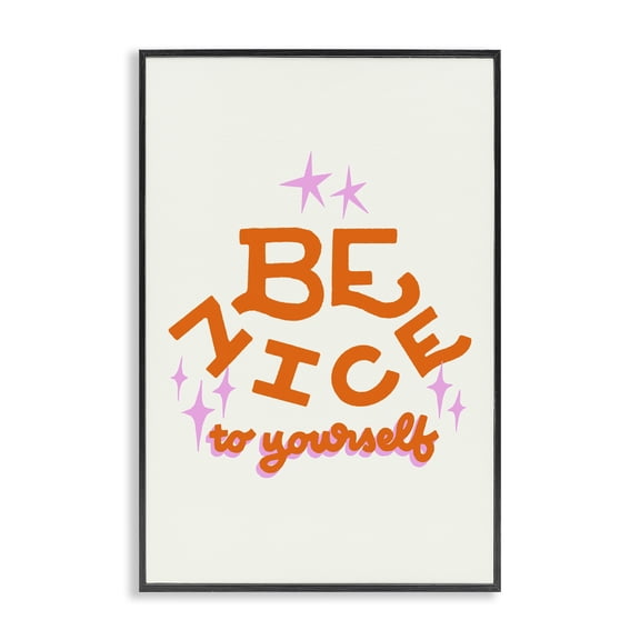 Stupell Industries Be Nice To Yourself Black Framed Giclee Art, design by Indira Prieto | IndySign