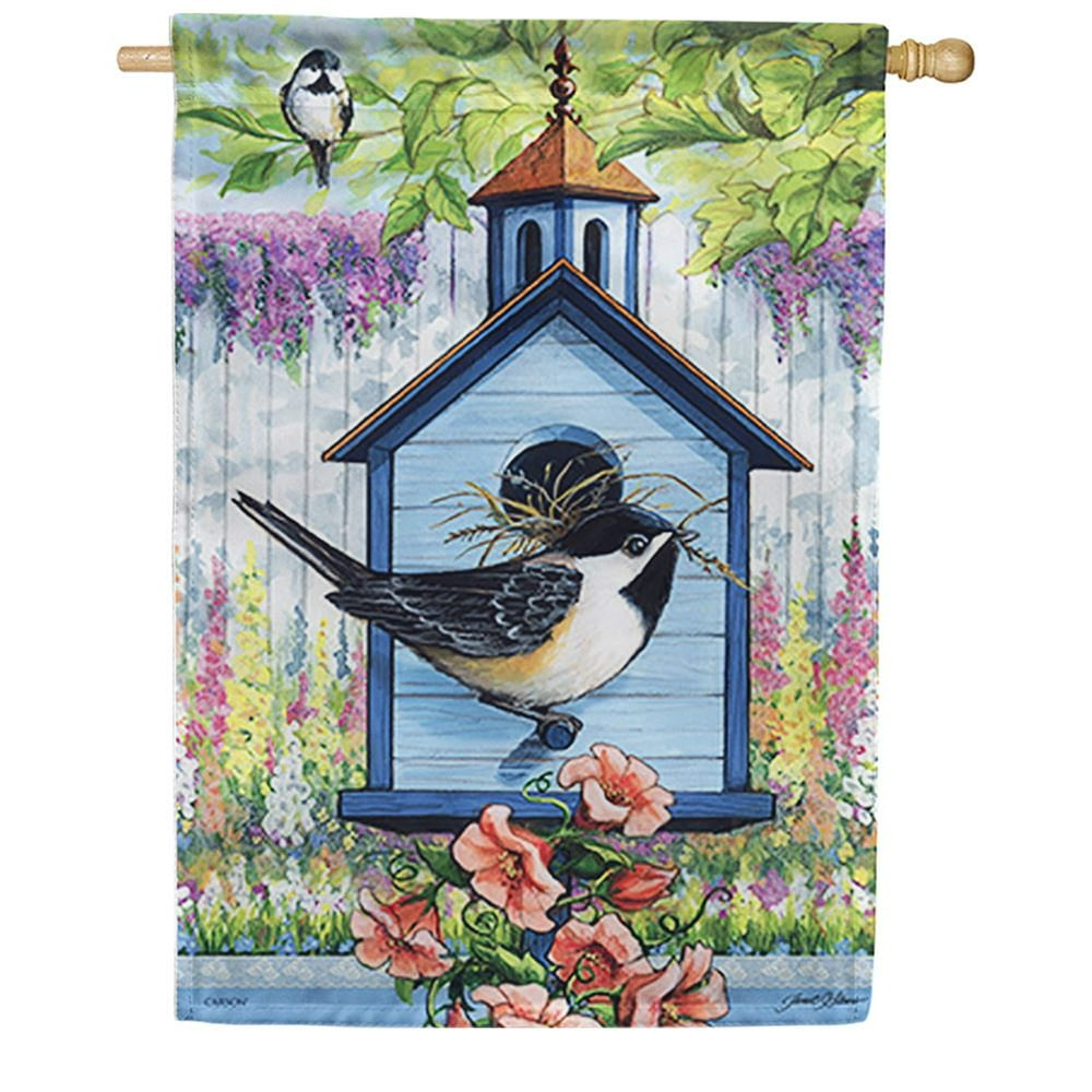 Carson Double Sided House Flag Chickadee 28 x 40 Inch