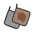 thumbnail image 2 of Carolines Treasures BB1099-BL-BN-PTHD Shell Faux Burlap and Brown Pair of Pot Holders , 7.5HX7.5W, multicolor, 2 of 3