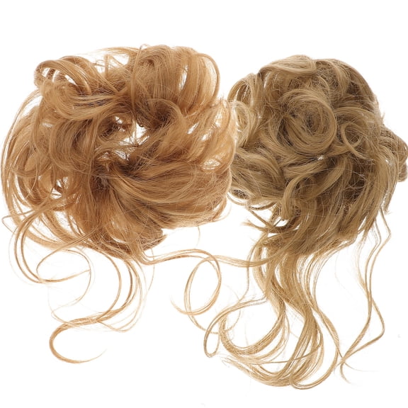 LOLIPPYY 2Pcs Fake Hair Bun Hairpiece Assorted Color Voluminous Hair Accessory
