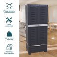 thumbnail image 3 of Sunnydaze Versatile Storage Cabinet with 3 Adjustable Shelves and Lockable Doors - Charcoal - 57.5", 3 of 8