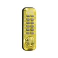 thumbnail image 2 of Lockey M-220-BB Mechanical Keyless Surface Mount Slide Deadbolt - Bright Brass, 2 of 5