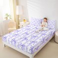 thumbnail image 3 of Erosebridal Cartoon Purple Bowtie Bed Sheets 4pcs for Kids Teens,Girls Kawaii Bling Glitter Print King Sheets,Lightweight Room Decor, 3 of 5