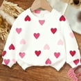 thumbnail image 2 of vdgthytj Toddler Girls Valentine's Day Sweatshirt Kids Crewneck Long Sleeve Heart Printed Pullover Tops 1-13 Years, 2 of 6