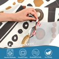 thumbnail image 3 of Yayeee Kitchen Curtains Tier Pair Light Filtering 27"x36" Rod Pocket Short Cafe Window Panel, Black Abstract Dots, 3 of 7