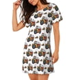 thumbnail image 2 of Bingfone Cartoon Tractor Nightgowns for Women Sleep Shirts Short Sleeve Nightshirt Pullover Nightdress Soft Sleepwear, 2 of 6