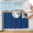 thumbnail image 4 of Navy Blue Small Sink Skirt, Bathroom Vanity Cabinet Adhesive Curtain, Modern Rustic Deep Blue Solid Cover Utility Under Sink Cover Decorative Kitchen Cabinet Curtains 10"x11", 4 of 8