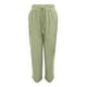 thumbnail image 4 of Pantalones elásticos de cintura alta y pierna ancha para mujer - Algodón y lino, color liso retro, para todas las estaciones, corte recto holgado, lavado a máquina/a mano, tallas S-XXL, 4 of 5