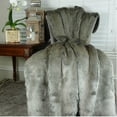 thumbnail image 2 of Plutus Tissavel Gray Faux Fur Handmade Throw/Blanket-Color:Gray,Size:60"W x 90"L, 2 of 4