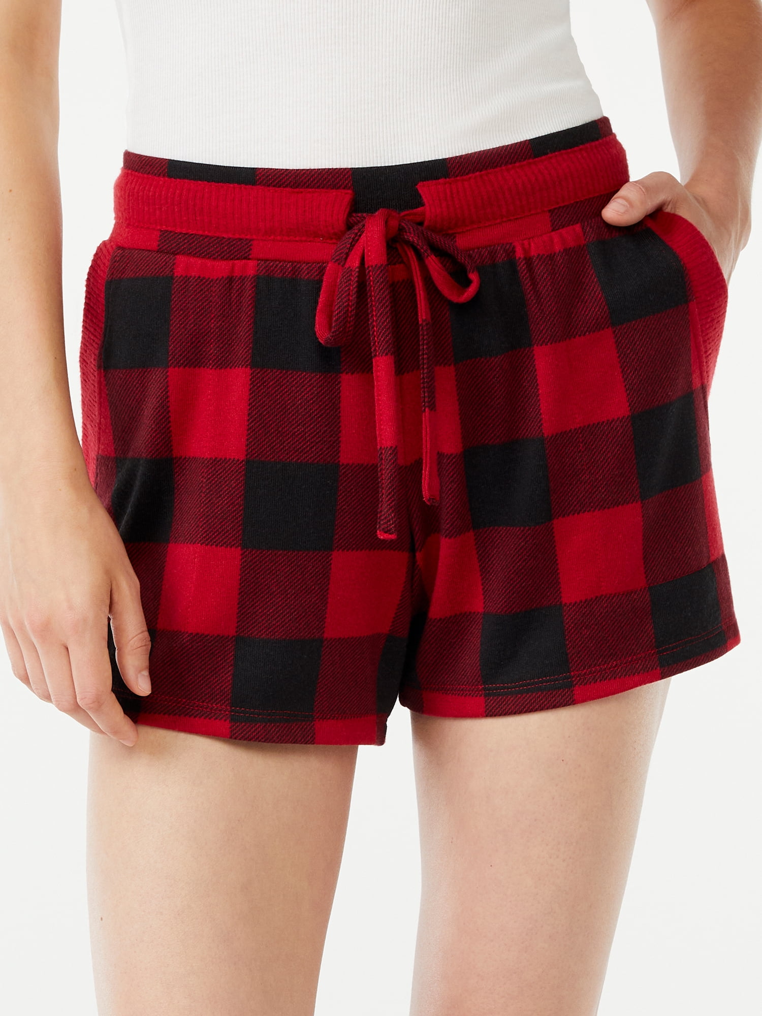 Joyspun Women's Hacci Knit Sleep Shorts, Sizes S to 3X