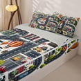 thumbnail image 3 of Manfei Boys City Map Zipper Twin Comforter Sets with Fitted Sheet and 2 Pillowcases,Cartoon Streets Zipper Bedding Set,Gray,Light Gray Reversible,4pcs, 3 of 8