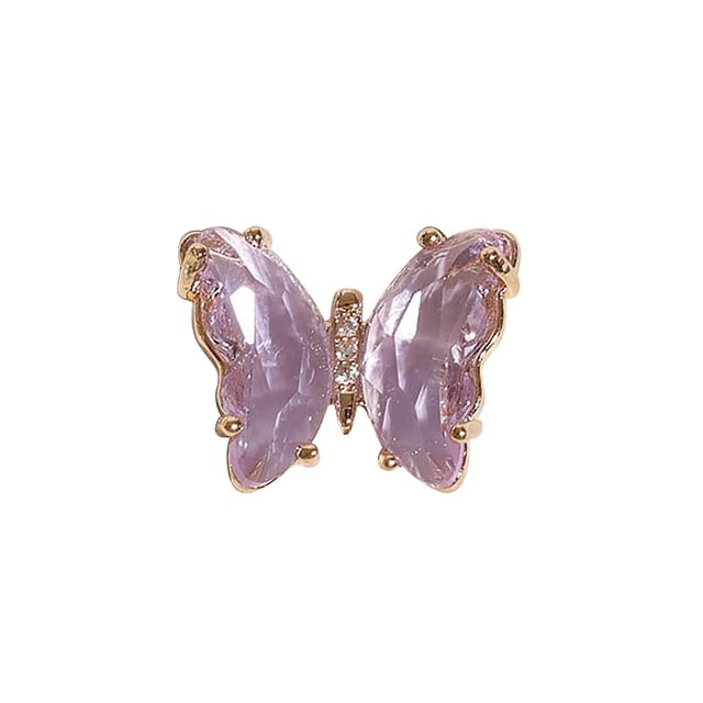 Pendiente para decoración de uñas con diamantes de imitación y mariposa de cristal HUOGUO