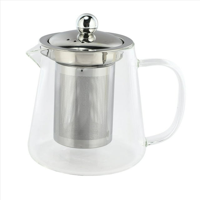 5X Buen Borosilicato Tetera de Vidrio con Acero Inoxidable 304 Colador de Infusor Herramienta para Calentar Café, Tetera Juego de Caldera 380ML