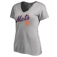 thumbnail image 2 of Women's Heather Gray New York Mets Core Wahconah V-Neck T-Shirt, 2 of 3
