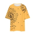 thumbnail image 5 of FcBaudy Hauts pour Femmes, Chemises pour Femmes, Blouses & Chemises à Manches Courtes Col Rond Mode Décontractée Raccourcie Manches Courtes Imprimé Ample Blouse Haut Blouse pour Femmes, 5 of 5