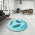thumbnail image 4 of Ahgly Company Machine Washable Indoor Rectangle Transitional Dark Turquoise Green Area Rugs, 7' x 9', 4 of 7