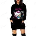 thumbnail image 3 of Sudadera con estampado de bloqueo de HELLO KITTY para mujer, sudadera informal de manga larga con cuello redondo, sudadera con capucha ajustada para otoño, 3 of 5