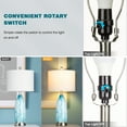 thumbnail image 5 of Cinkeda Coastal Glass Table Lamp Set of 2 with Nightlight USB A+C Ports AC Outlet Modern 3 Way Dimmable Touch Control Nautical Blue Nightstand Bedside Lamps for Living Room Bedroom, 5 of 9