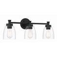 thumbnail image 4 of Craftmade Henning 3 Light Vanity, Clear Glass, Flat Black, 12724FB3, 4 of 11