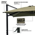 thumbnail image 4 of Boyel Living 10 x 13 FT Cantilever Patio Umbrella, Outdoor Rectangle Offset Umbrella with 360°Rotation, Heavy Duty Patio Hanging Umbrella with Base for Garden Pool Backyard, Taupe, 4 of 8