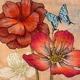 thumbnail image 2 of Grant, Eve C. 12x12 White Modern Wood Framed Museum Art Print Titled - Flowers and Butterflies (detail), 2 of 4