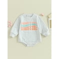thumbnail image 3 of Elippeo Infant Baby Girl Fall Sweatshirt 3M 6M 12M 18M 24M Jumpsuit Letter Print Round Neck Long Sleeve Romper Toddler Clothes, 3 of 10