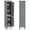 Gris, variante sur Costway Armoire de Salle de Bain de 63 Pouces de Hauteur avec 2 Portes à Persiennes et Tablette Ajustable, Pattes Surélevées Noir
