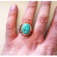 thumbnail image 6 of Arizona Turquoise Ring, Silver Jewelry, 925 Silver Ring, Father's Day, AAA Natural Turquoise, December Birthstone Ring, Heavy Mens Ring, Spiritual Healing Gemstone, Christmas, Tiny Mens Ring, 6 of 6