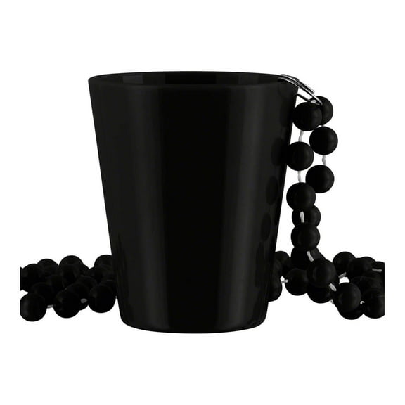 Exlonjet Black Shot Glass Bead Necklace, NON LIGHT UP (12 pack)