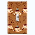 thumbnail image 1 of Metal Light Switch Plate Outlet Cover (Tan Floral Coffee Cup COF001), 1 of 13