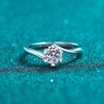 thumbnail image 4 of Anillo de plata de ley 925 para mujer, diseño de copo de nieve sencillo, 30 minutos, 50 minutos, anillo de diamantes Mosan, 4 of 5