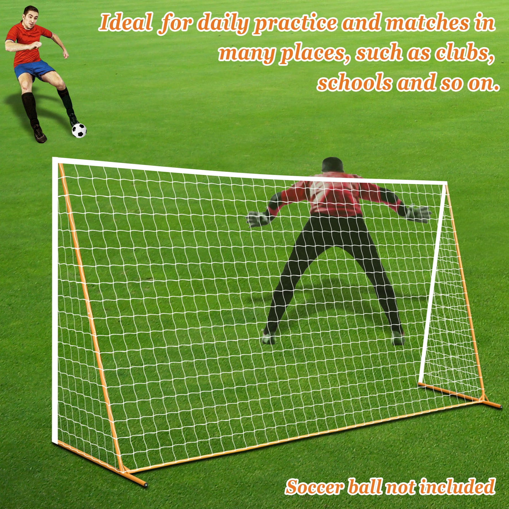 12' x 6' Portable Soccer Goal Football Goal Sport Training Sets Quick Set-Up 