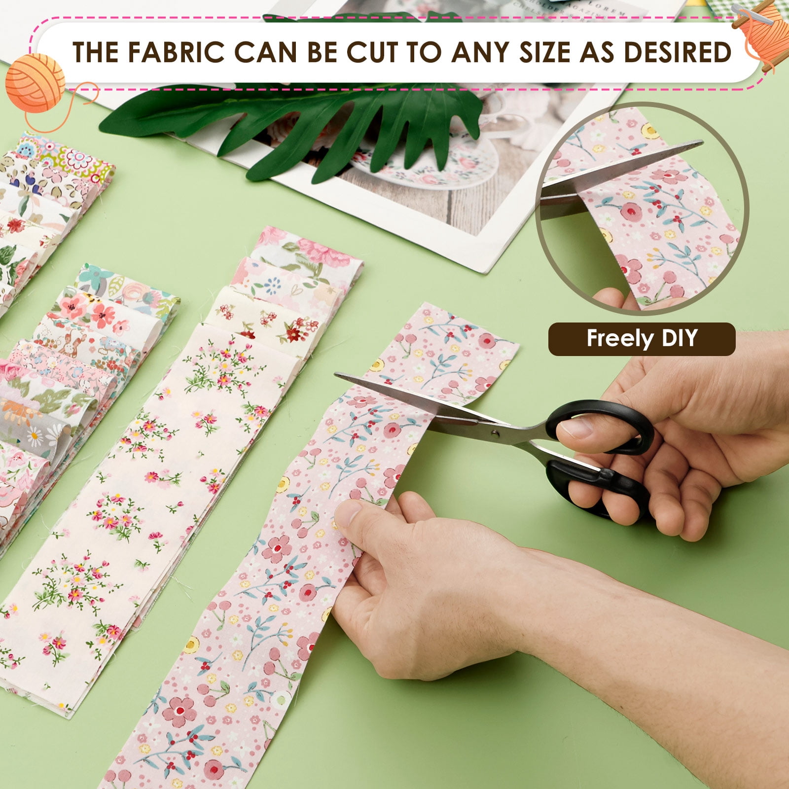 20 Options-Jelly Roll Fabric Precut Strips for Quilting, Crafting, and Sewing, 80 Pcs 2.5" x 19.69" Assorted Bundles for Rug, Quilt Project, DIY Craft and Home Decor-Happy Mermaid