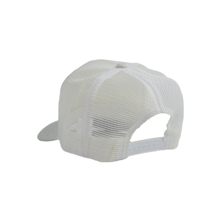 Top Headwear Blank Trucker Hat - Mens Trucker Hats Foam Mesh Snapback White/Beige