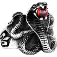 thumbnail image 1 of MasteelfCA Snake Ring Red Gem Ring Titanium Steel Ring Personalized Ring Men Ring Jewelry, 1 of 7