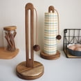 thumbnail image 4 of Solid Wood Paper Towel Rack Kitchen Perforation Roll Paper Storage Rack Lazy Cloth Plastic Wrap Plastic Bag Vertical Storage Rack,1X Kitchen Paper Towel Holder Clearance, 4 of 5