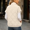 thumbnail image 4 of NominalSnug Women Short Sleeve Quilted Vest Stand Collar Zip Up Lightweight Padded Outerwear With Side Pockets, 4 of 8