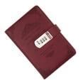 thumbnail image 4 of Sidaley PU Cuero Retro Vintage Notebook Contraseña Libro Planificador Oficina Privacidad Protección Papelería, Vino Rojo cartulina D, 4 of 6