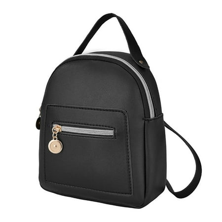 LHWEN Fashion Women Shoulders Small Backpack Letter Purse Mobile Phone Messenger Bag Large Laptop Backpack Inside out Backpack Black Backpack for School Spacious Design