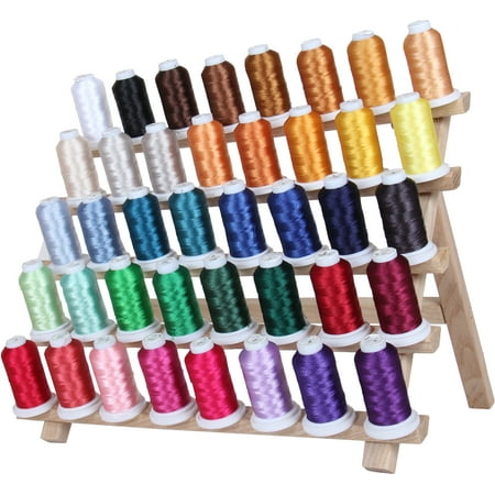 Threadart 40 Spool Polyester Embroidery Machine Thread Set Vibrant Colors | 500M Spools 40wt | For Brother Babylock Janome Singer Pfaff Husqvarna Bernina Machines - 4 Sets