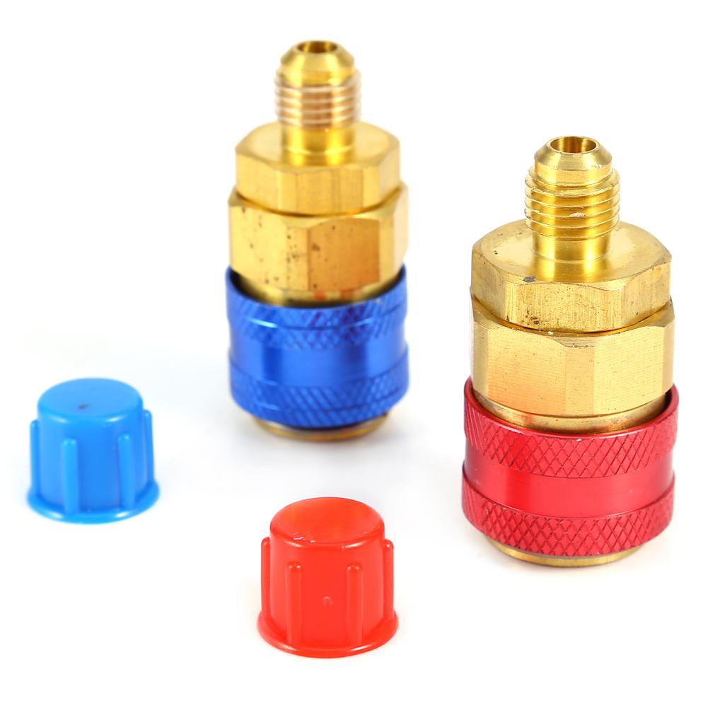 HGY R134a Auto Car Quick Coupler Connector Brass Adapters Low & High Side AC Manifold