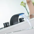 thumbnail image 3 of BWE Waterfall Brass Oil Rubbed Bronze Widespread 8in Two Handle Faucet, 3 of 11