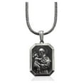 thumbnail image 5 of Saint Anthony Necklace, Personalized Saint Anthony Silver Men's Necklace, Religious Silver St Anthony Pendant, Christian Unisex Necklace, 5 of 5