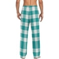 thumbnail image 2 of Top-kevin Buffalo Plaid Check Blue Green Pajama Pants Mens Lounge Pants Casual Men Pajama Bottoms, 2 of 13