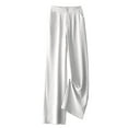thumbnail image 1 of QLEICOM Womens Slacks Women's Relaxed Fit Straight Leg Pants Fashion Full-Length Loose Pants Solid High Waist Trousers Long Straight Wide Leg Pants Wide Leg Pants Relaxed Fit Trousers White XL, 1 of 4